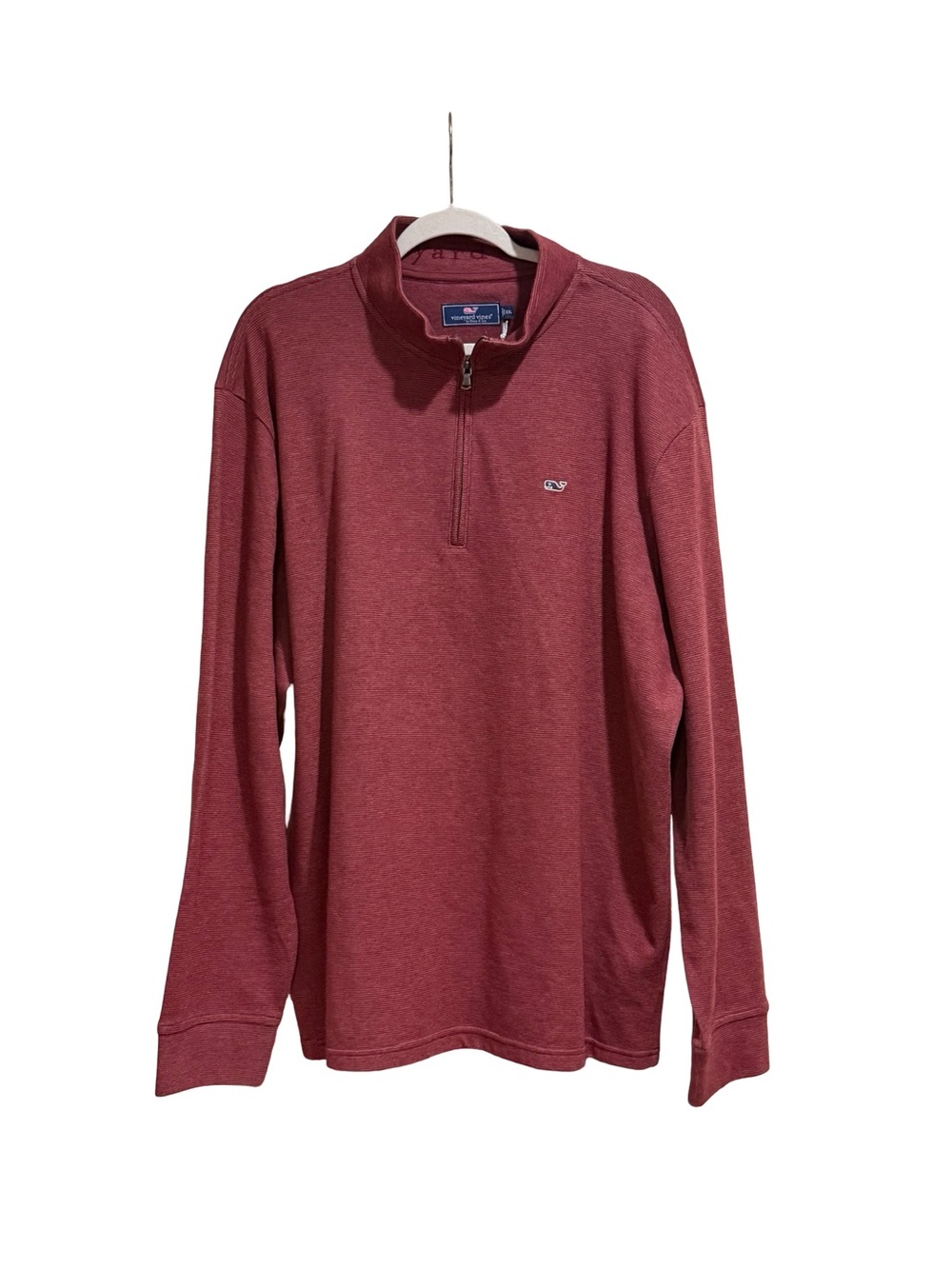 🌟 NWT Vineyard Vines Men's Saltwater Quarter-Zip Pullover Crimson XXL - Picture 6 of 14